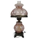 Quoizel Roseline Pink Hurricane Parlor Lamp 1973