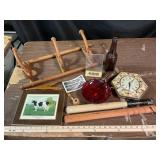 GE Hexagonal Clock, Hickory Tire Knocker, Cob Pipe
