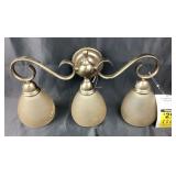 Three-Light Brass Finish Vanity Fixture