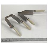 Metal Cake Slicers with White Handles