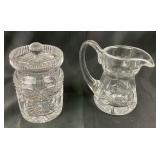 Waterford Crystal Sugar Bowl with Lid, Creamer Set