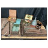 Carpenter Squares, Jeweler Weights, Tools, Boxes