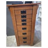 Wood Jewelry Armoire With 8 Drawers With Black