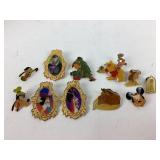 Disney Collector Pins: Belle, Beast, Eeyore, Pluto