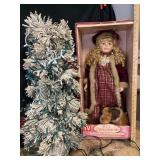 Frosted Lighted Christmas Tree, Bisque Porcelain D