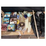 Stereo Tapes, Candles, Pottery, Burk