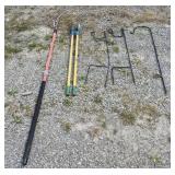Tree Branch Trimmer, Post Hole Digger & 3 Wrought