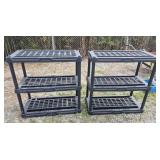 Black Plastic Shelving (2) 17 in. X 36 in. X 37