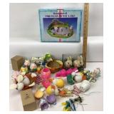 Cracker Barrel Porcelain Bunny Lake Scene, Assorte