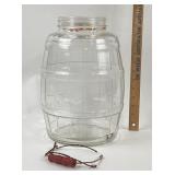 Glass Barrel Jar with Metal Bail Handle