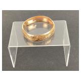 Gold filled engraved cuff bracelet. Scratched