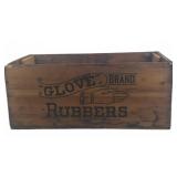 Glove Brand Rubbers Wooden Advertising Crate