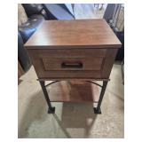 Side Table With One Drawer, Bottom Shelf & Black