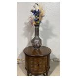 MCM side table with door, elephant vase