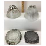 Crackle Glass Pine Cone Candle Fairy Lamps, Metal