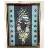 Floral Artwork with Assorted Decorative Buttons
