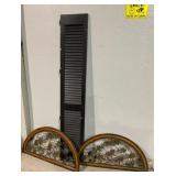 metal grapevine decor, wood shutter