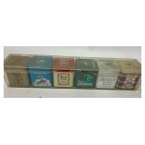 Tobacco Sample Tin Collection in Display Case