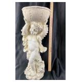 Cherub Concrete Planter with Winged Detail