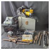 Masterflow Air Compressor, Bosch Drill, DeWalt Cas