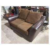 Fabric, vinyl loveseat sofa