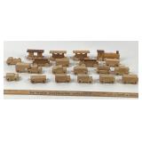 Wooden Toy Train Set with Vehicles