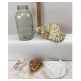 Glass Goldfish, Organic Seashells & Prayer Hands T