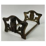 Cast Metal Adjustable Owl Motif Book Rack