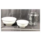Threshold Porcelain Serving Bowls and Clear Glass
