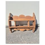 Wood Shelf With Scalloped Top & Bottom With Wood