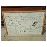 White Board With Wood Frame & Metal Tray 24 in. X