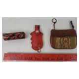 Fossil Pouch, Leather Key Fob, Decorated Leather L