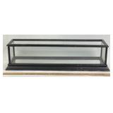 Rectangular Glass Display Case with Black Wooden F