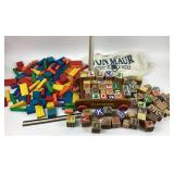 1970 Playskool Wood Wagon with Disney Alphabet Blo