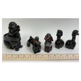 Japanese Pottery Poodle Figurines, Salt Shakers, B
