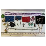 Costume Jewelry Set, Pink Rosary in Hong Kong Pouc