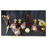 Gold Toned Christmas Ornaments