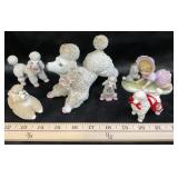Lefton China Child & Dog, Porcelain Poodles Japan