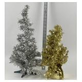 Silver and Gold Artificial Tinsel Trees