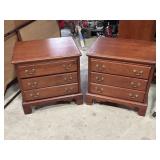 Two 2 drawer wood nightstands