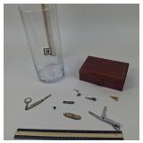 Swank Tie Bar & Cuff Link, Sterling Silver Pin, Ke