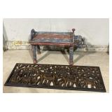Elephant bench, wood wall art