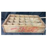Pepsi-Cola Wooden Soda Crate with Dividers