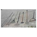 Metal Yard Rakes, Cultivator Tool, Pick Axe,