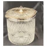 English Victorian cut glass & silver plate