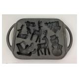 Heavy Cast Iron Christmas Cookie mold reindeer,