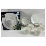 Mikasa Flower Basket White Dinner Service, 4