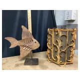 Spanish Revival Iron Hanging Lantern, Rusted Metal