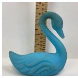 Fenton Blue Satin Glass Swan