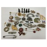 Costume Jewelry Pins: Poodle, Austria, Rhinestones